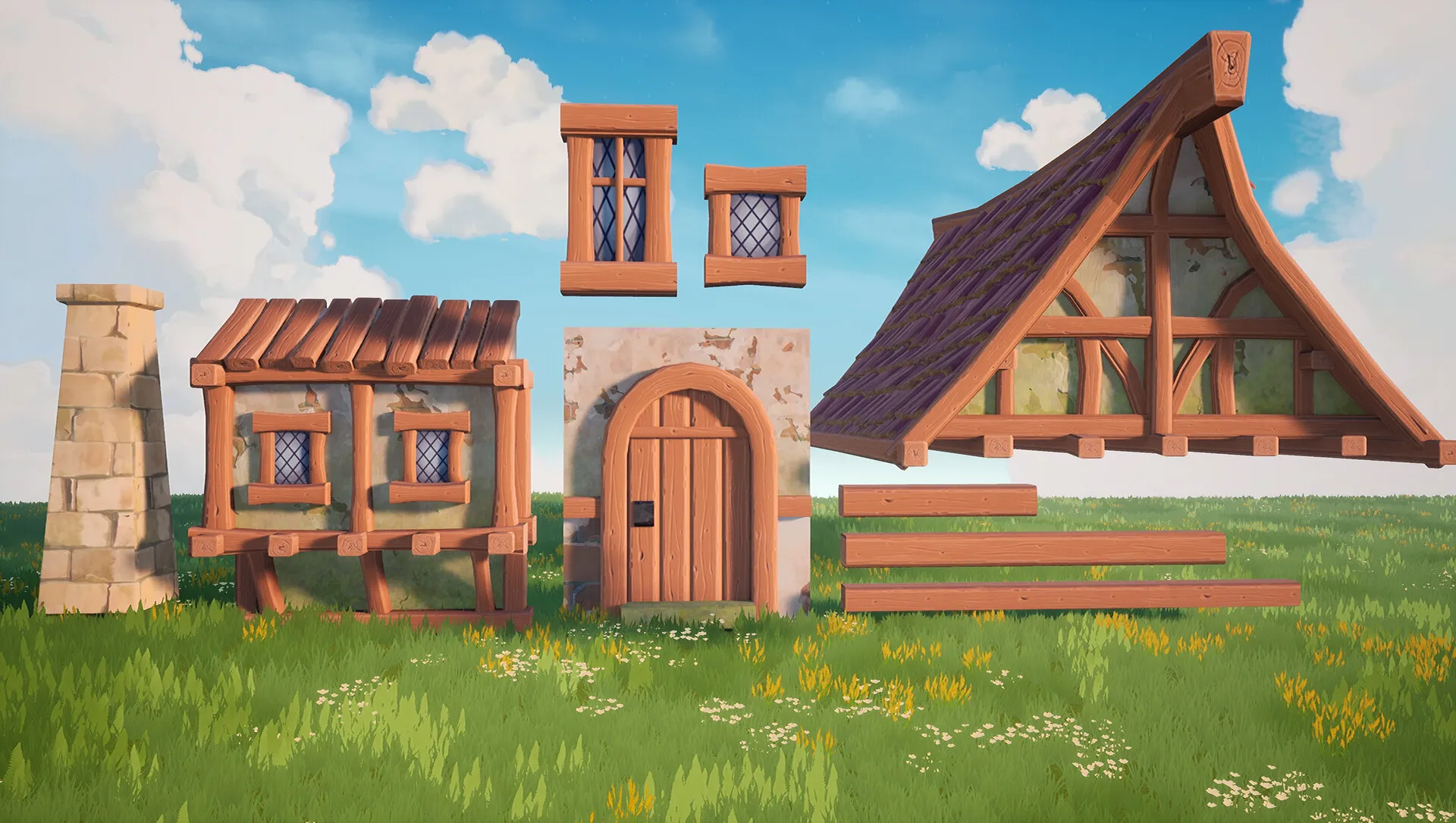 Stylized Medieval Town, image 6
