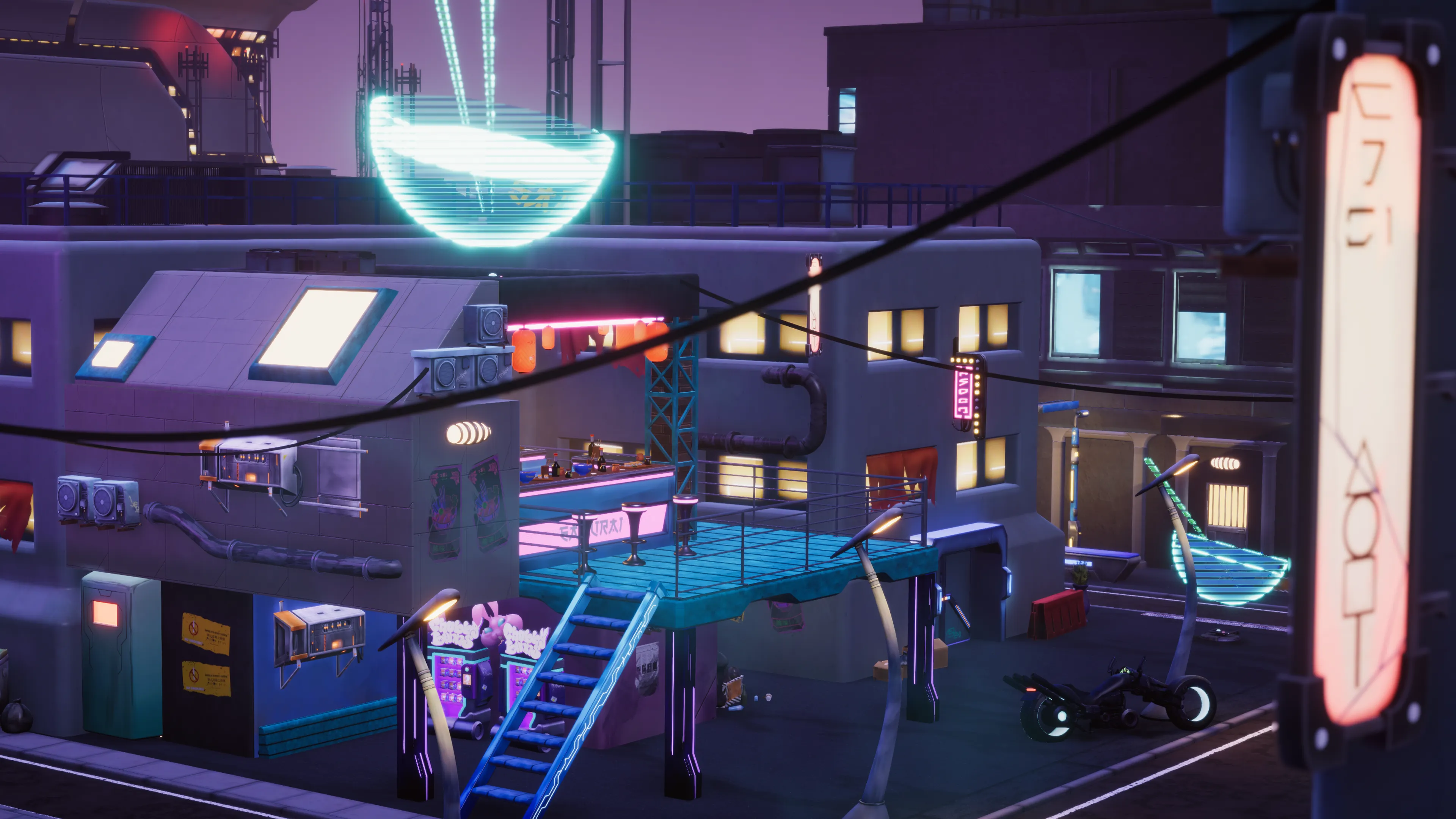 Stylized Cyberpunk Street, image 18