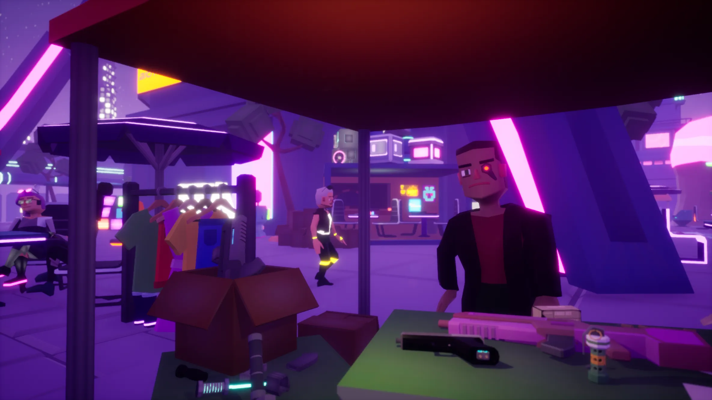 Stylized Lowpoly Cyberpunk City, image 6