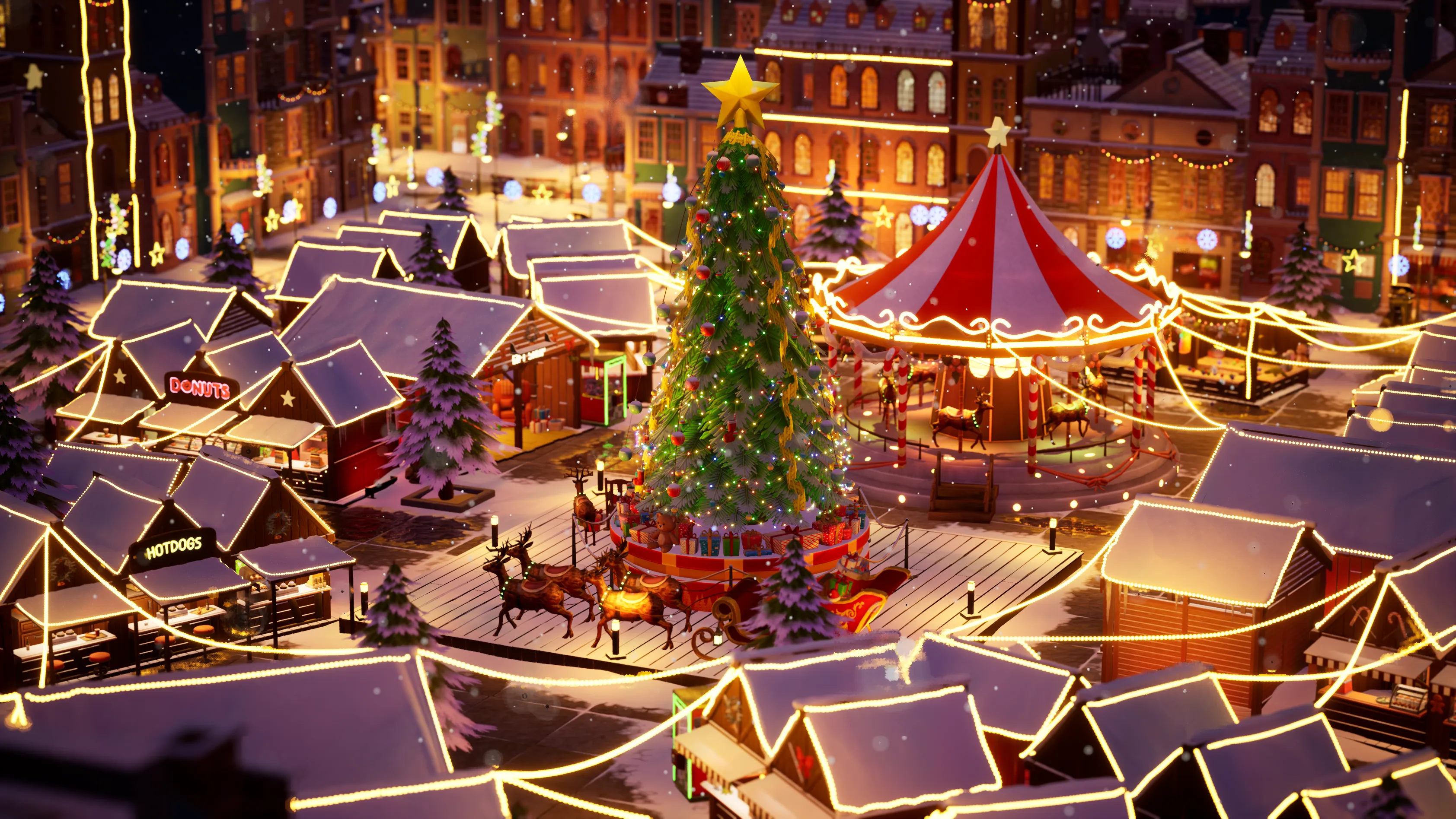 Stylized Christmas Market, image 2