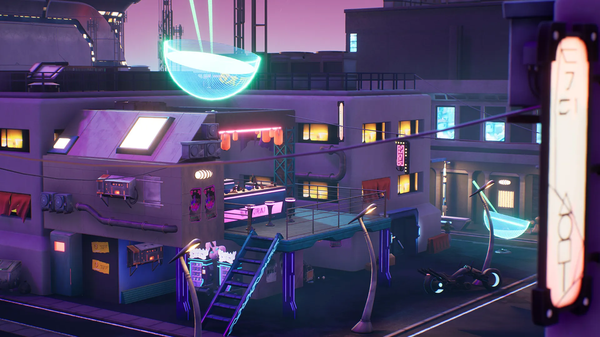 Stylized Cyberpunk Street, image 11