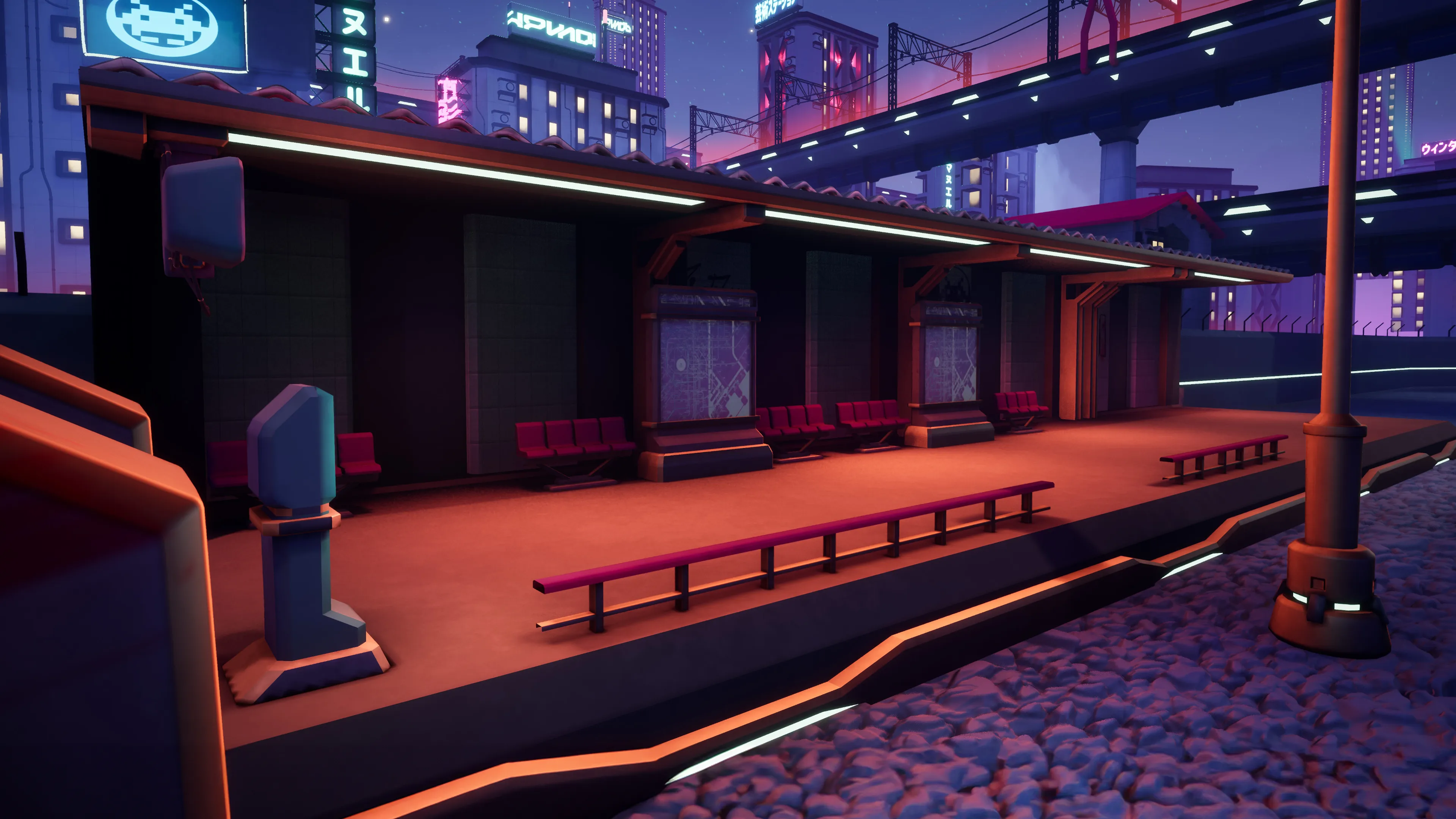 Stylized Cyberpunk Arcade, image 10