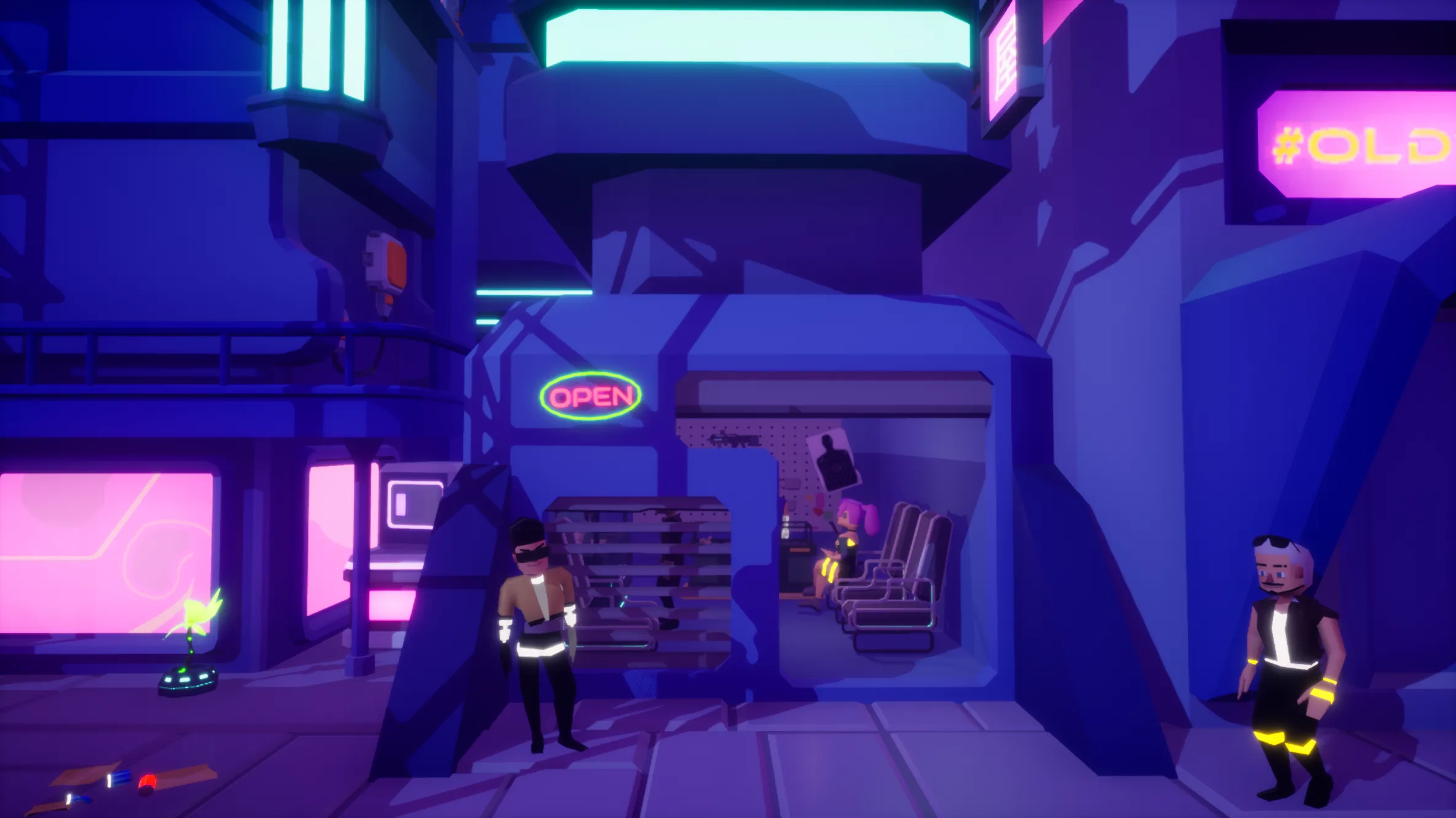 Stylized Lowpoly Cyberpunk City, image 9