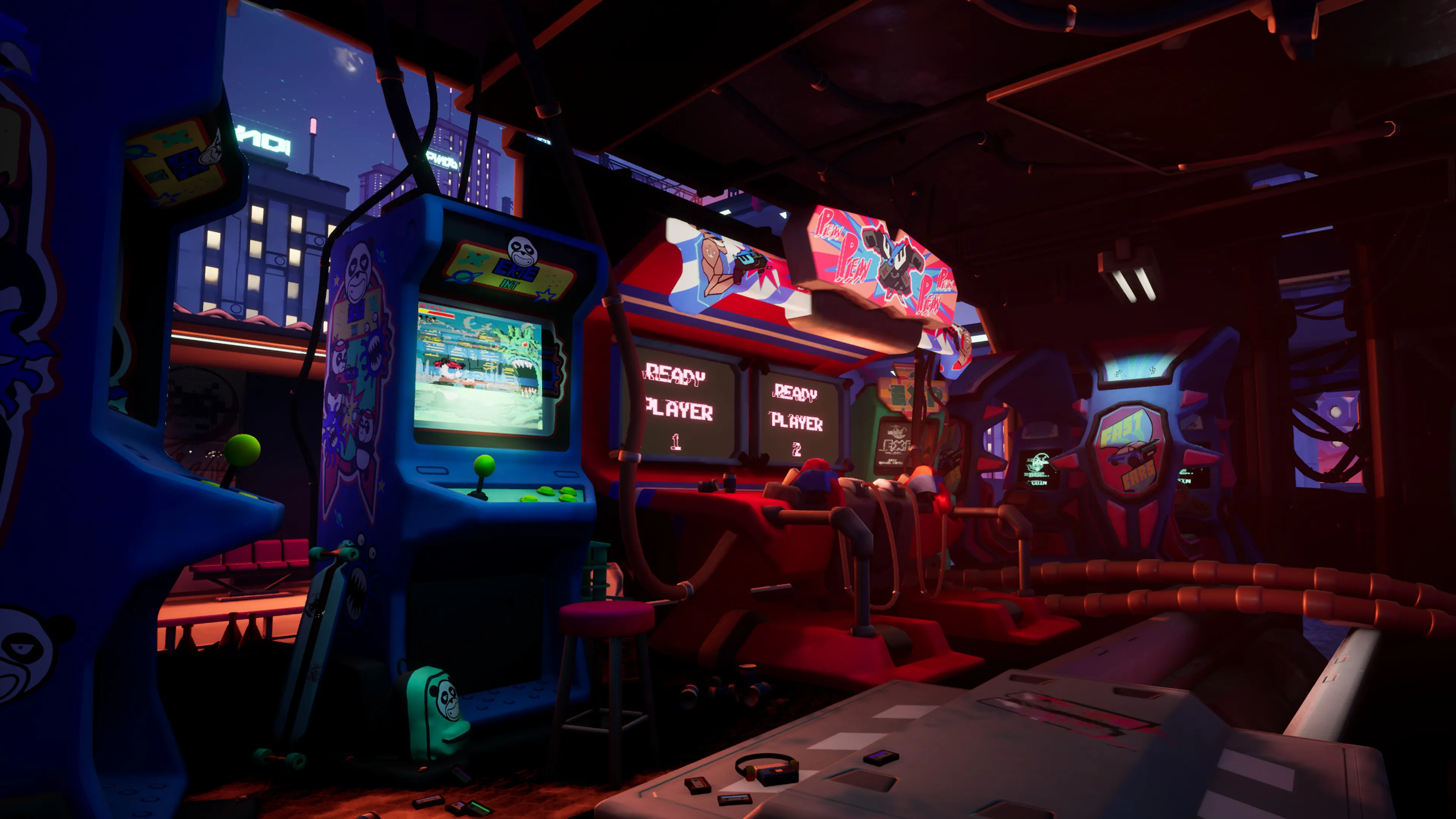 Stylized Cyberpunk Arcade, image 7