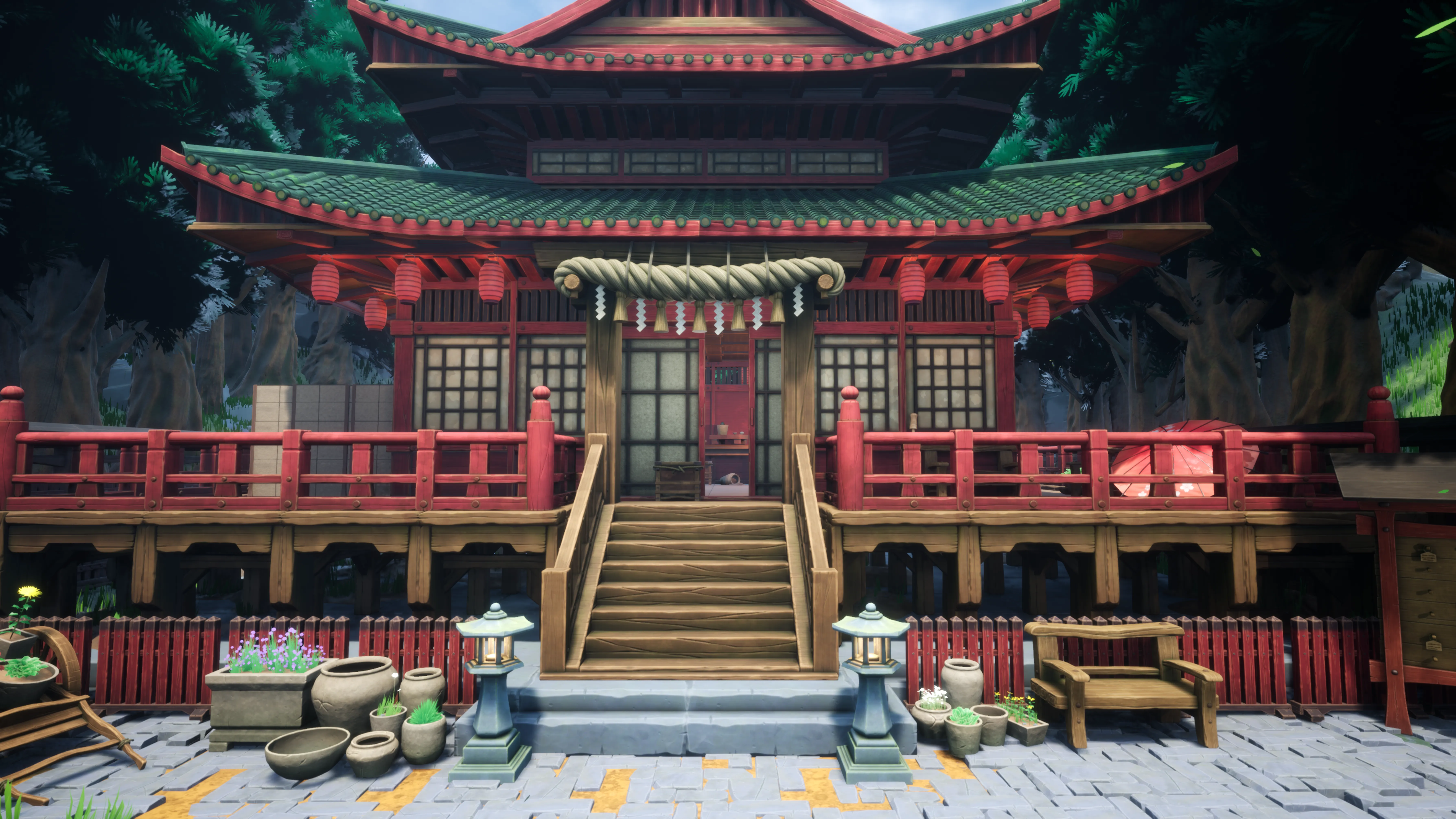 Stylized Japanese Shrine, image 3