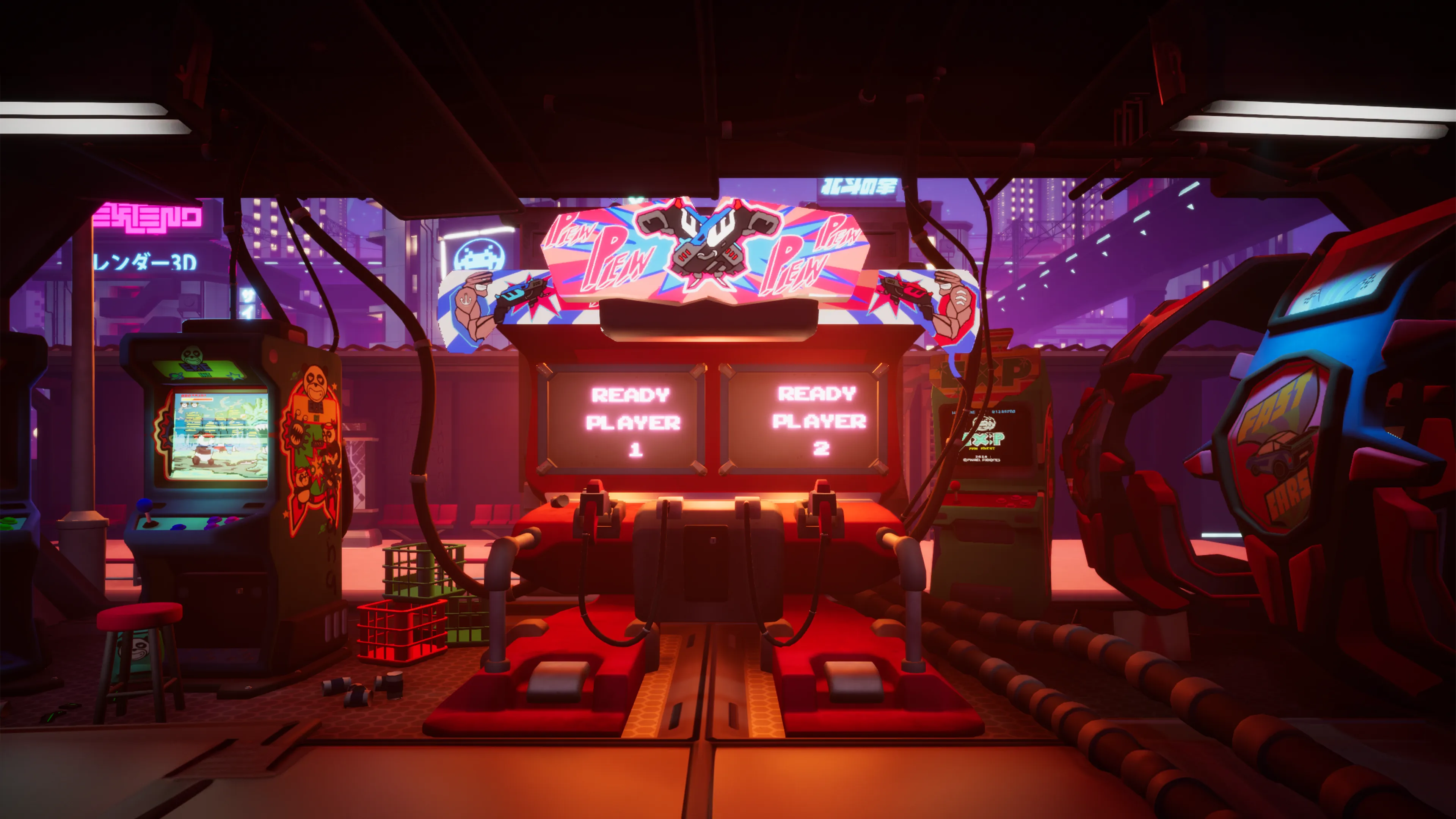 Stylized Cyberpunk Arcade, image 14