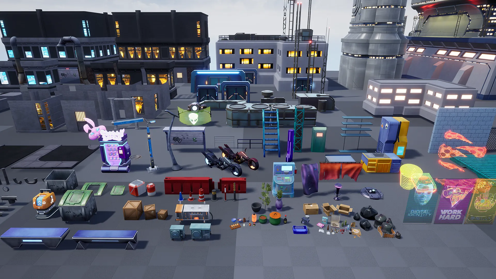 Stylized Cyberpunk Street, image 13