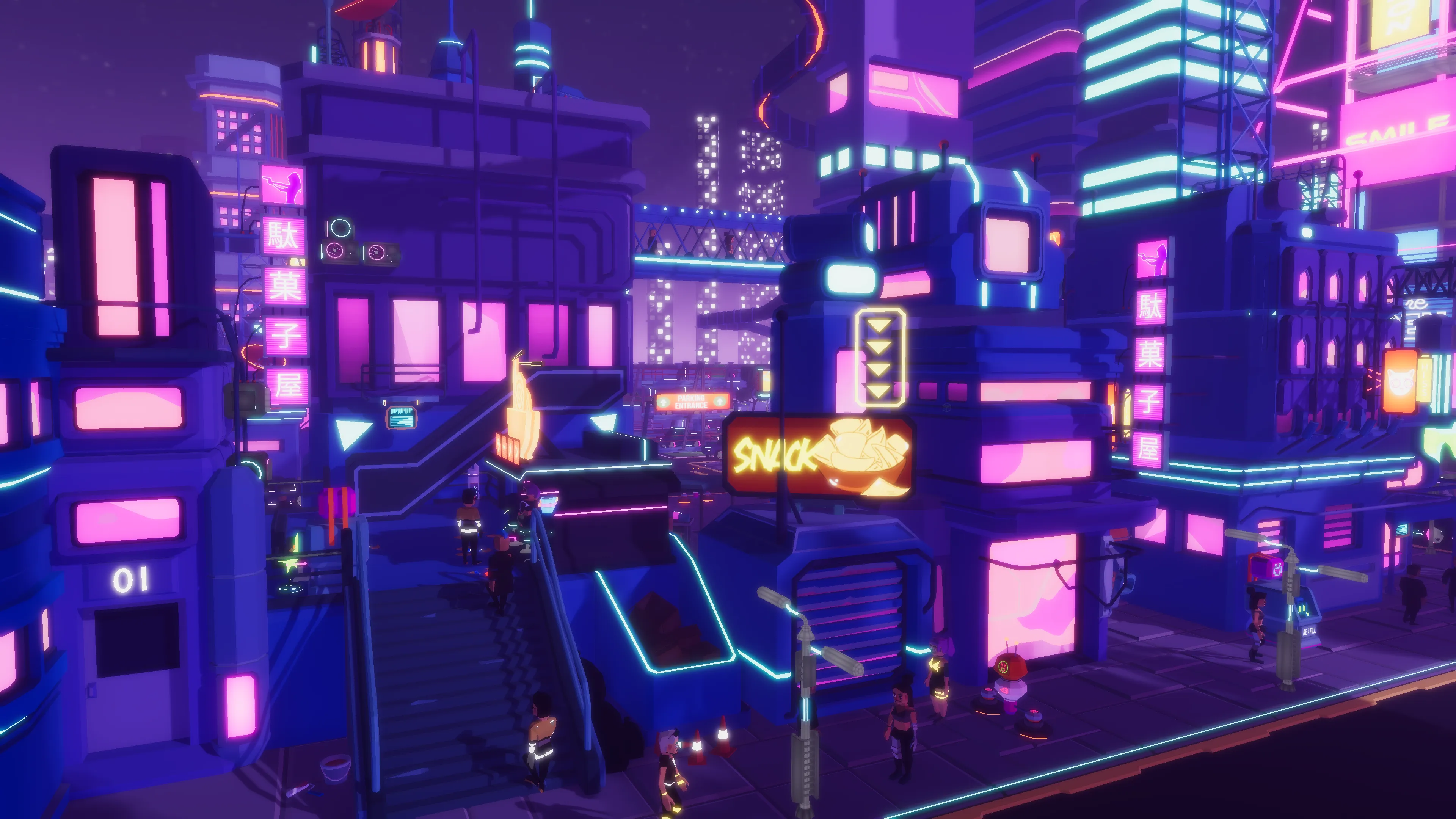 Stylized Lowpoly Cyberpunk City, image 28