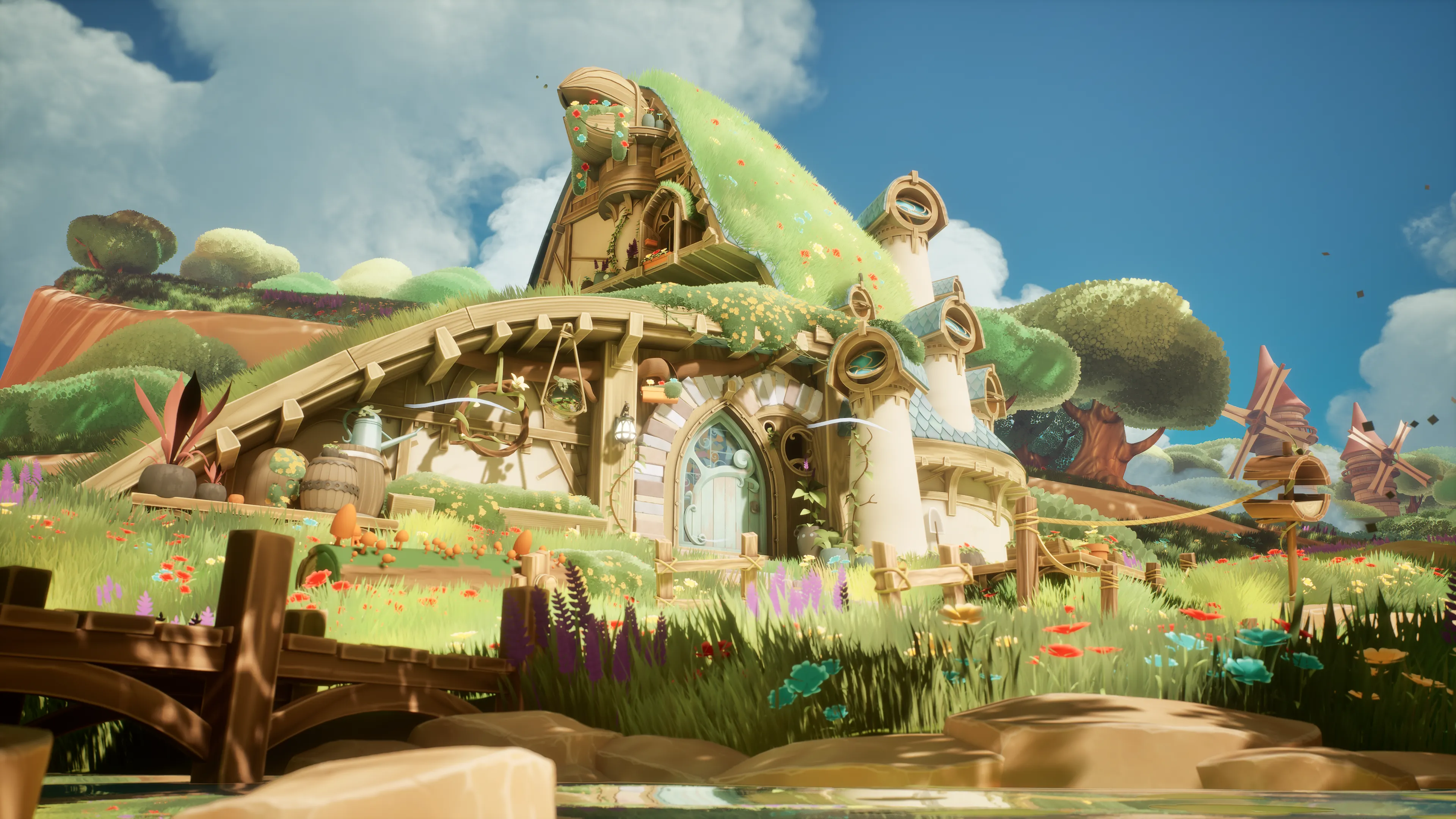 Stylized House Along River, image 2