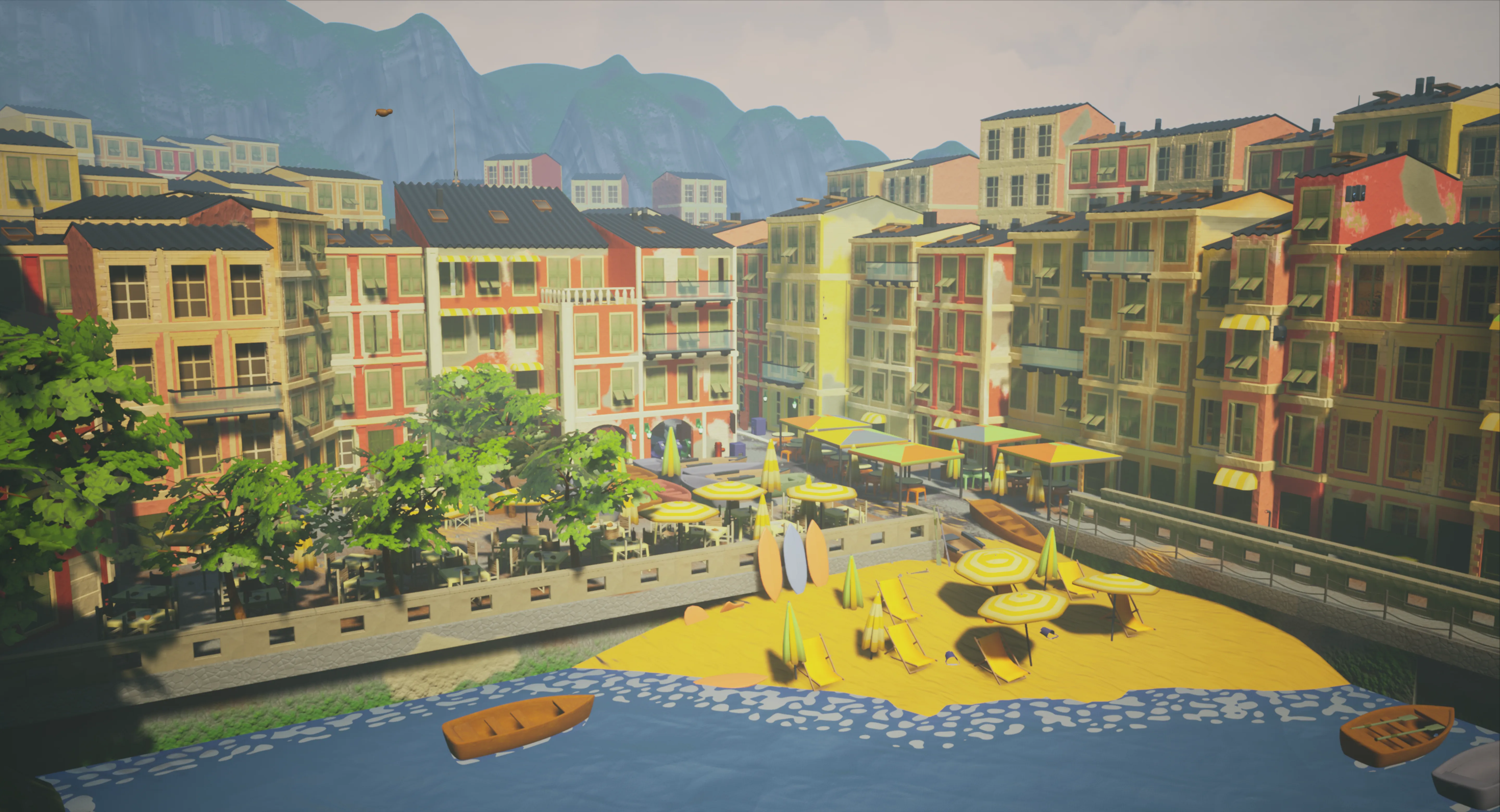Stylized Tuscany Seaside City, image 2