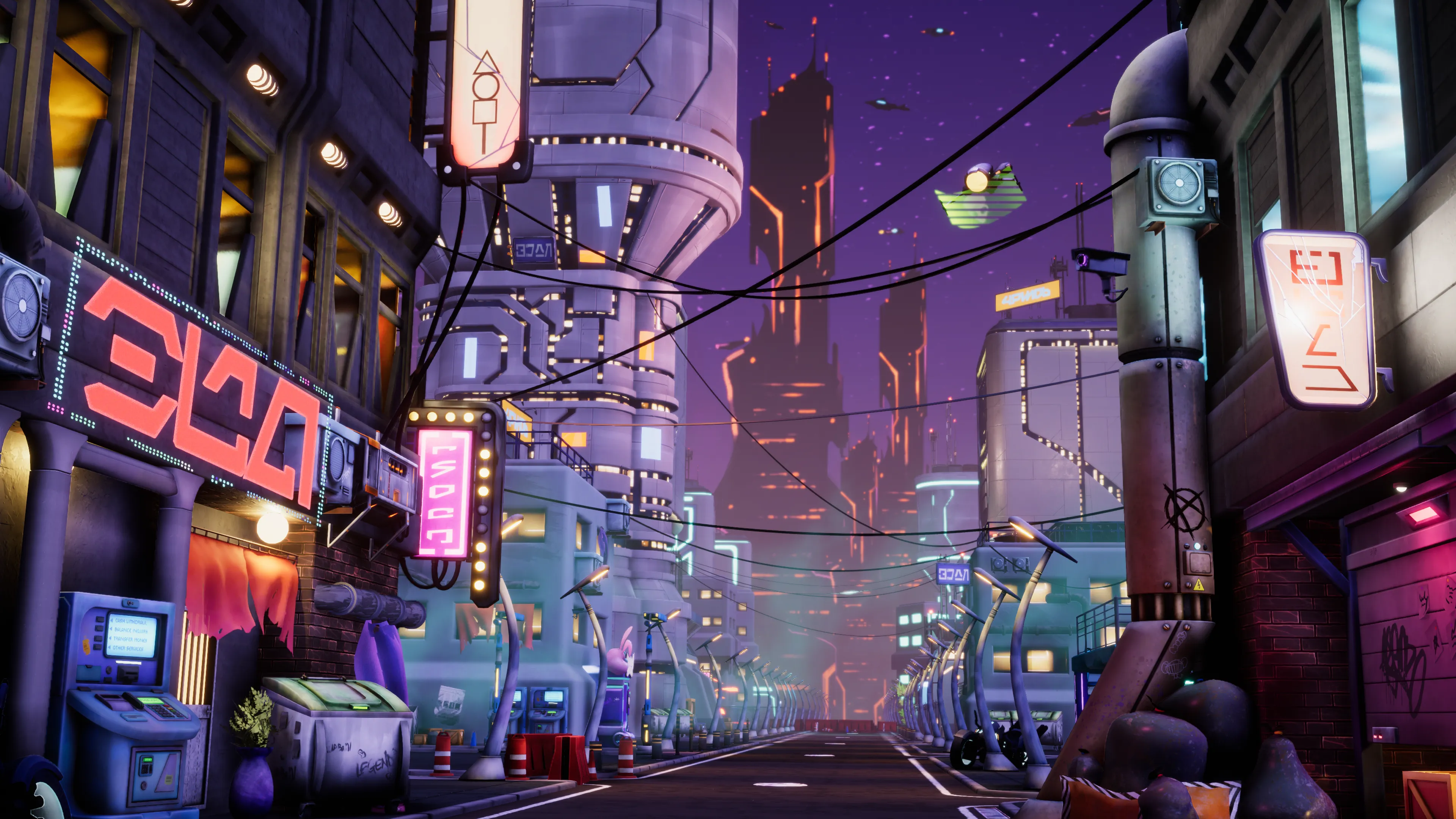 Stylized Cyberpunk Street, image 16