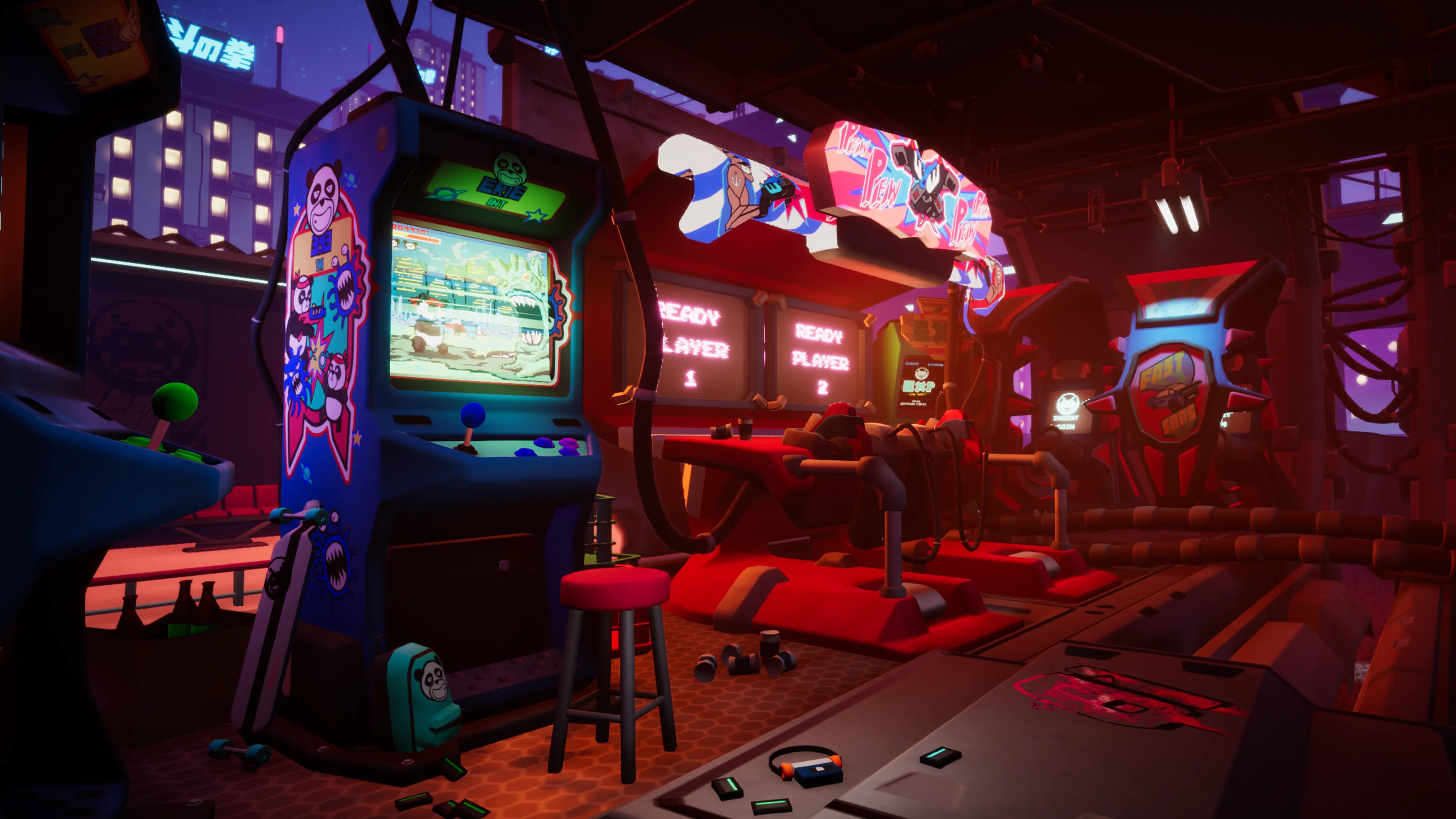 Stylized Cyberpunk Arcade, image 17