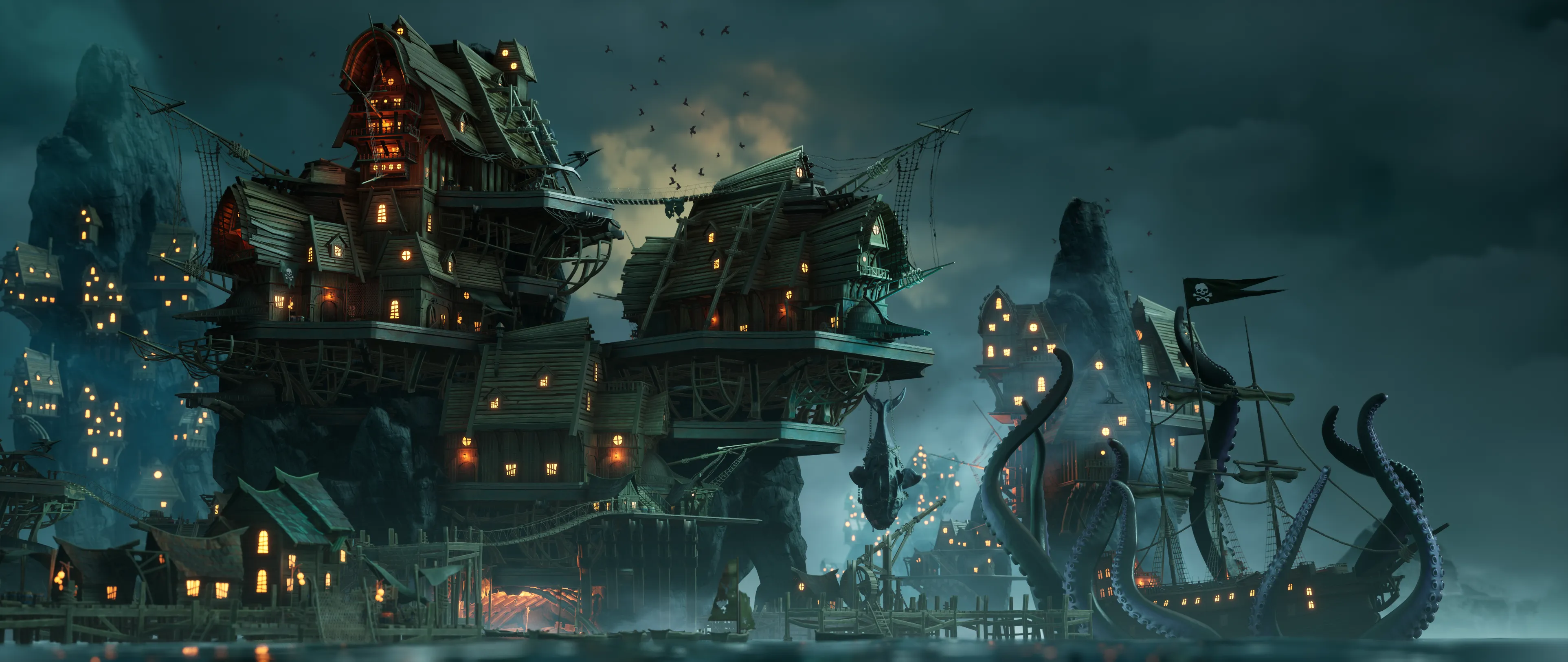 Stylized Pirate Port City, image 4