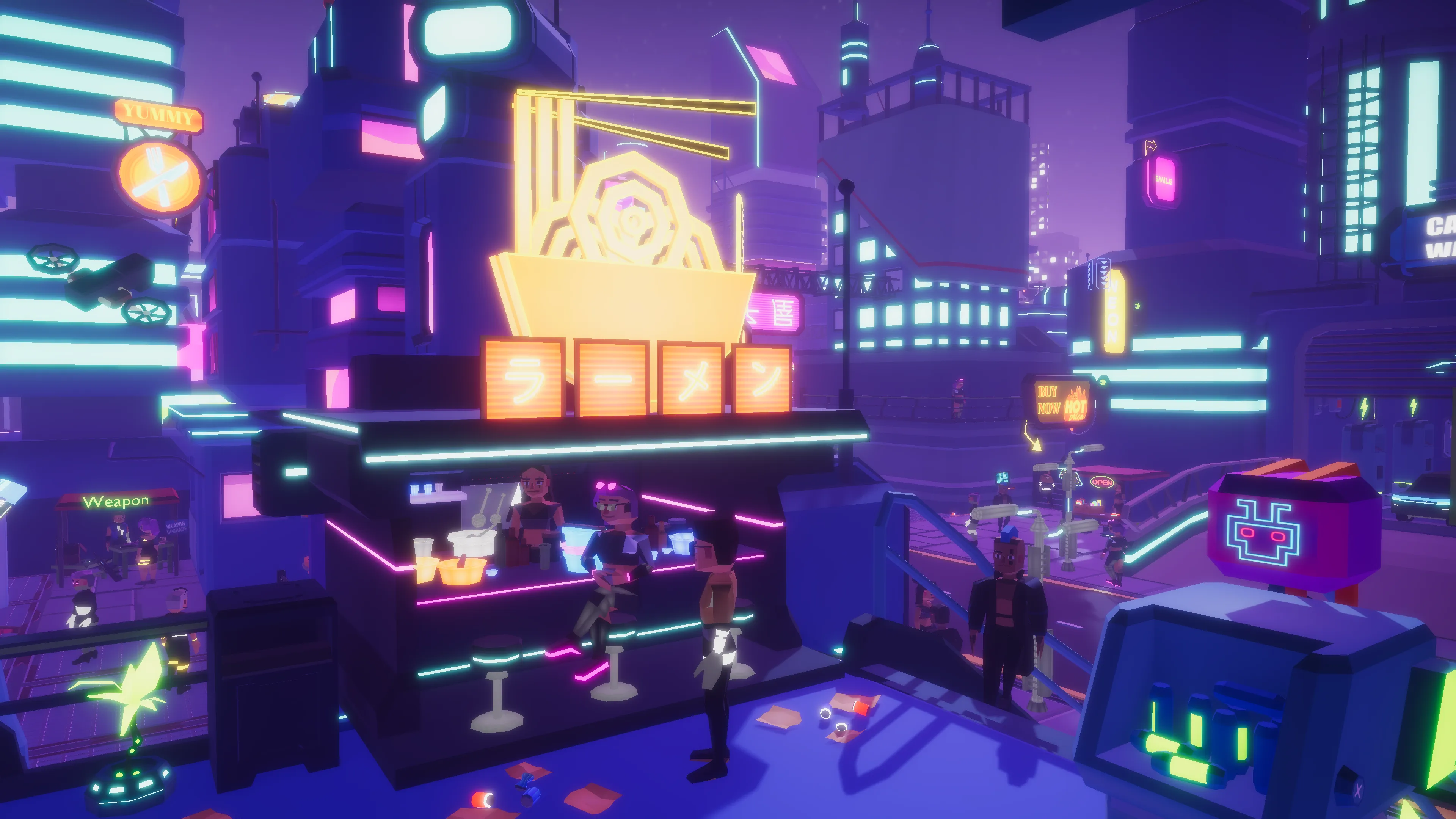 Stylized Lowpoly Cyberpunk City, image 23