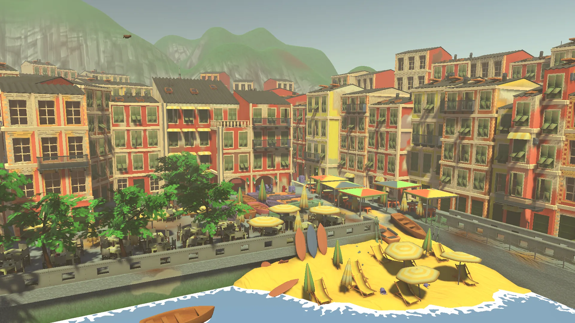 Stylized Tuscany Seaside City, image 13
