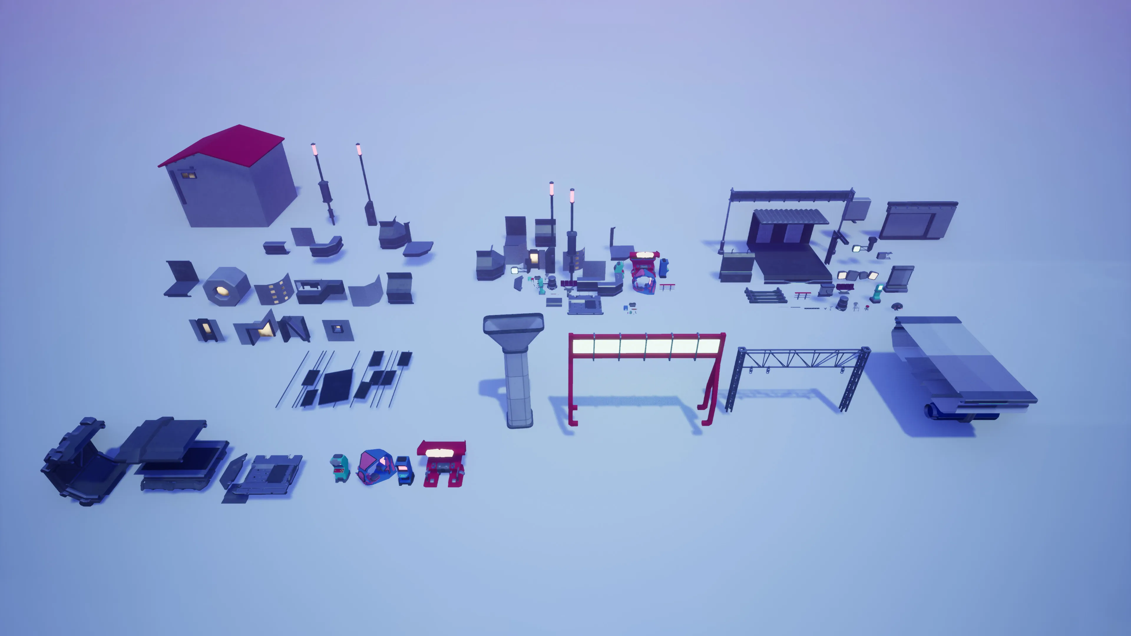 Stylized Cyberpunk Arcade, image 11