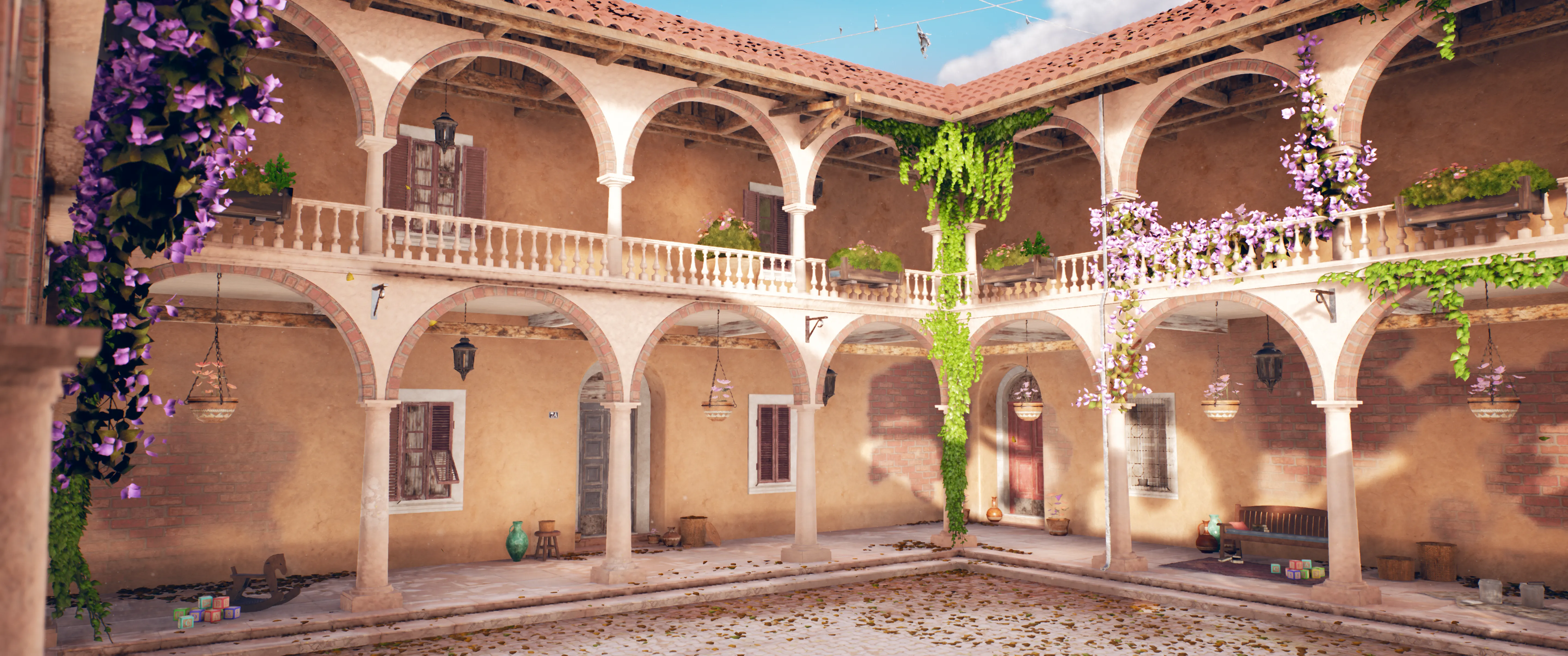 Stylized Mediterranean Courtyard, image 2