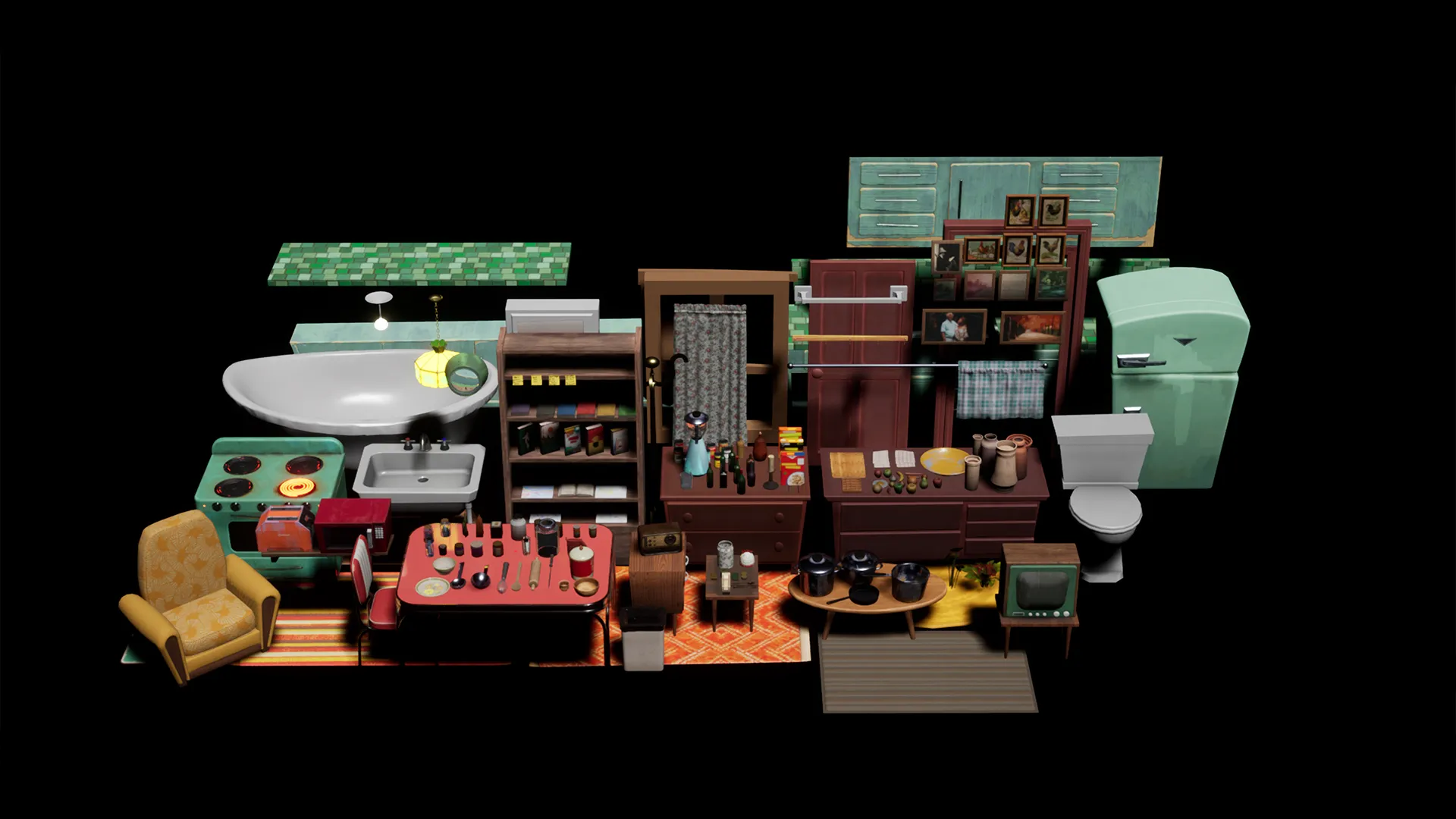 Stylized House Interior, image 13