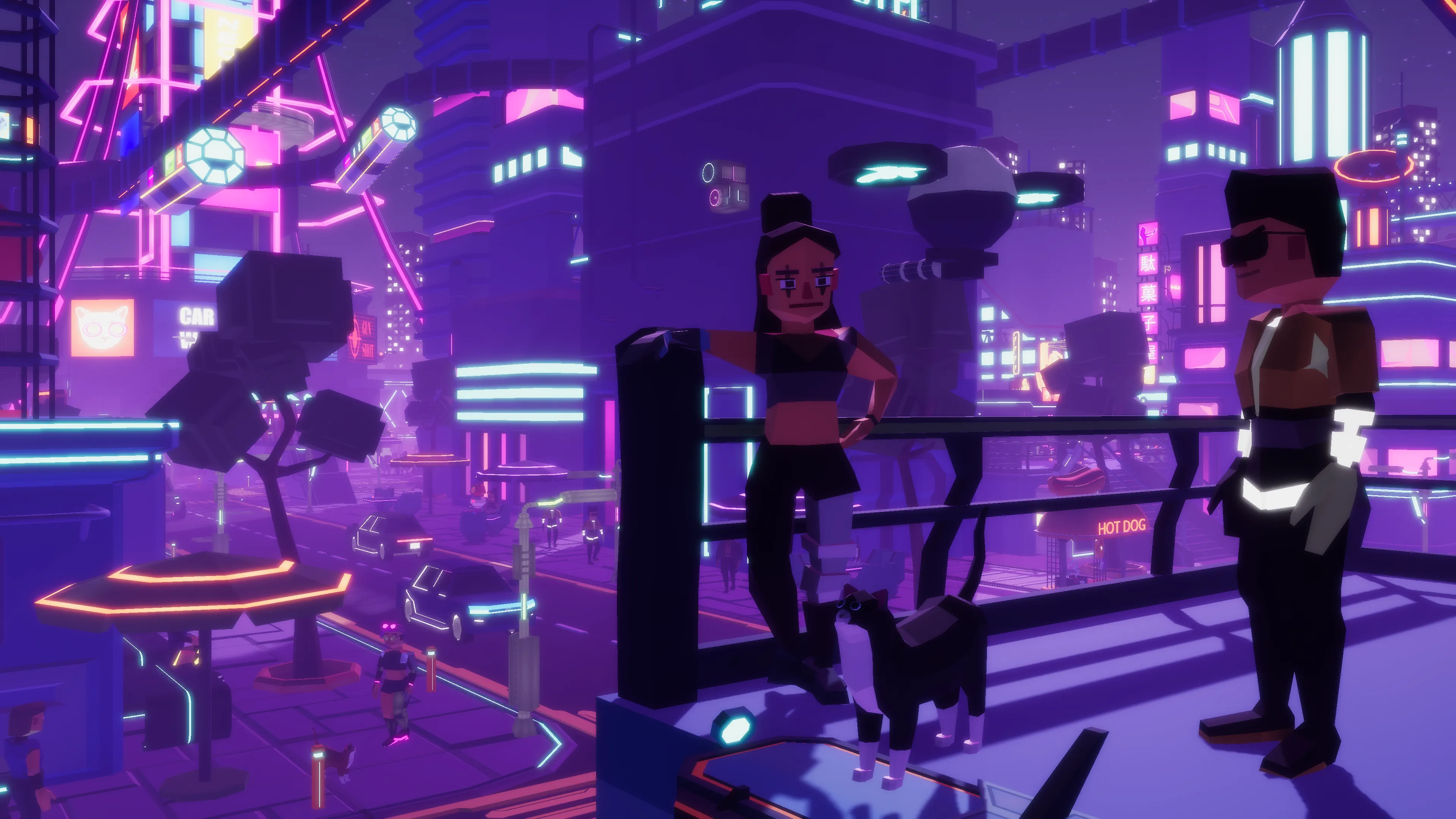 Stylized Lowpoly Cyberpunk City, image 27