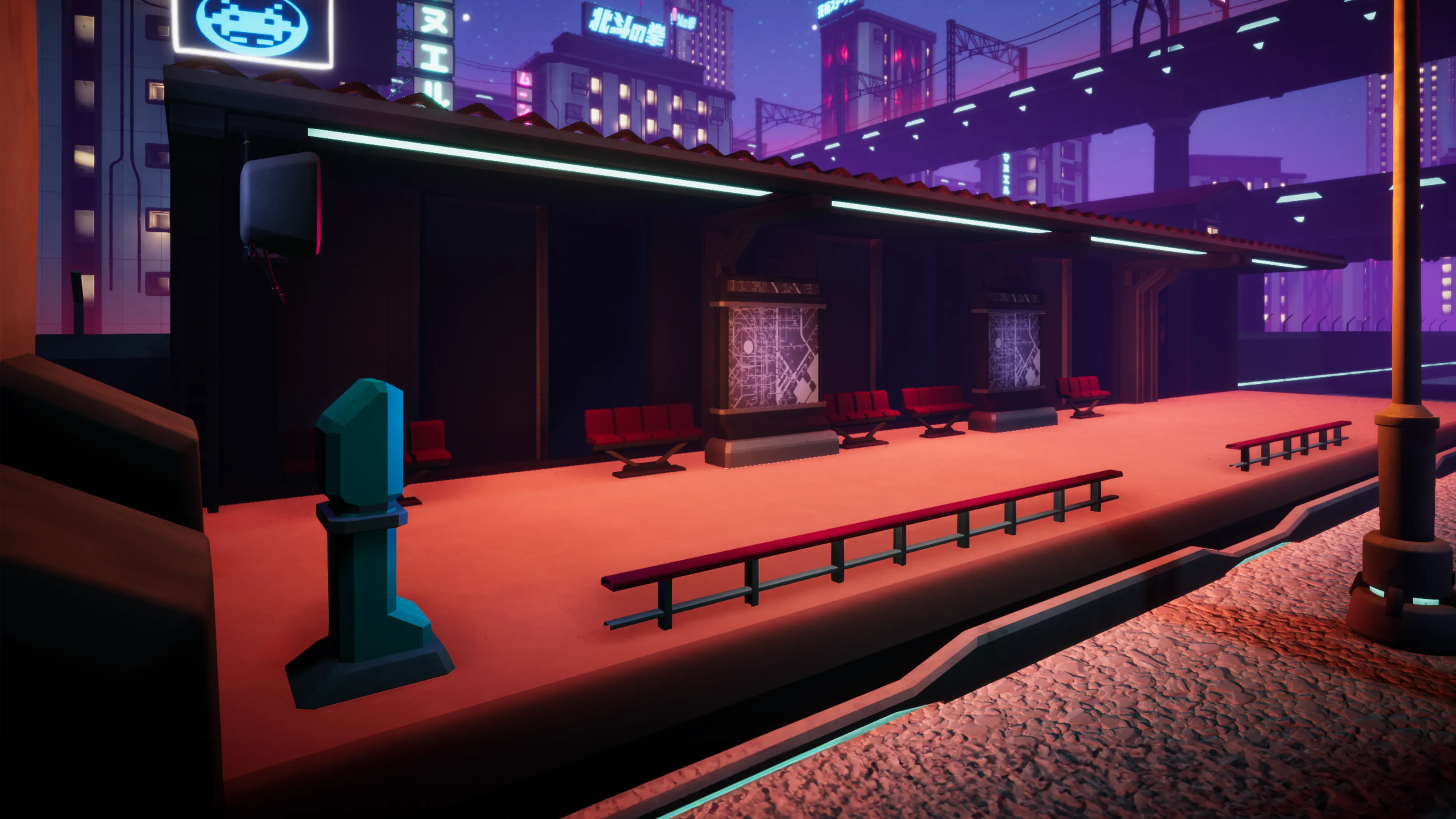 Stylized Cyberpunk Arcade, image 20