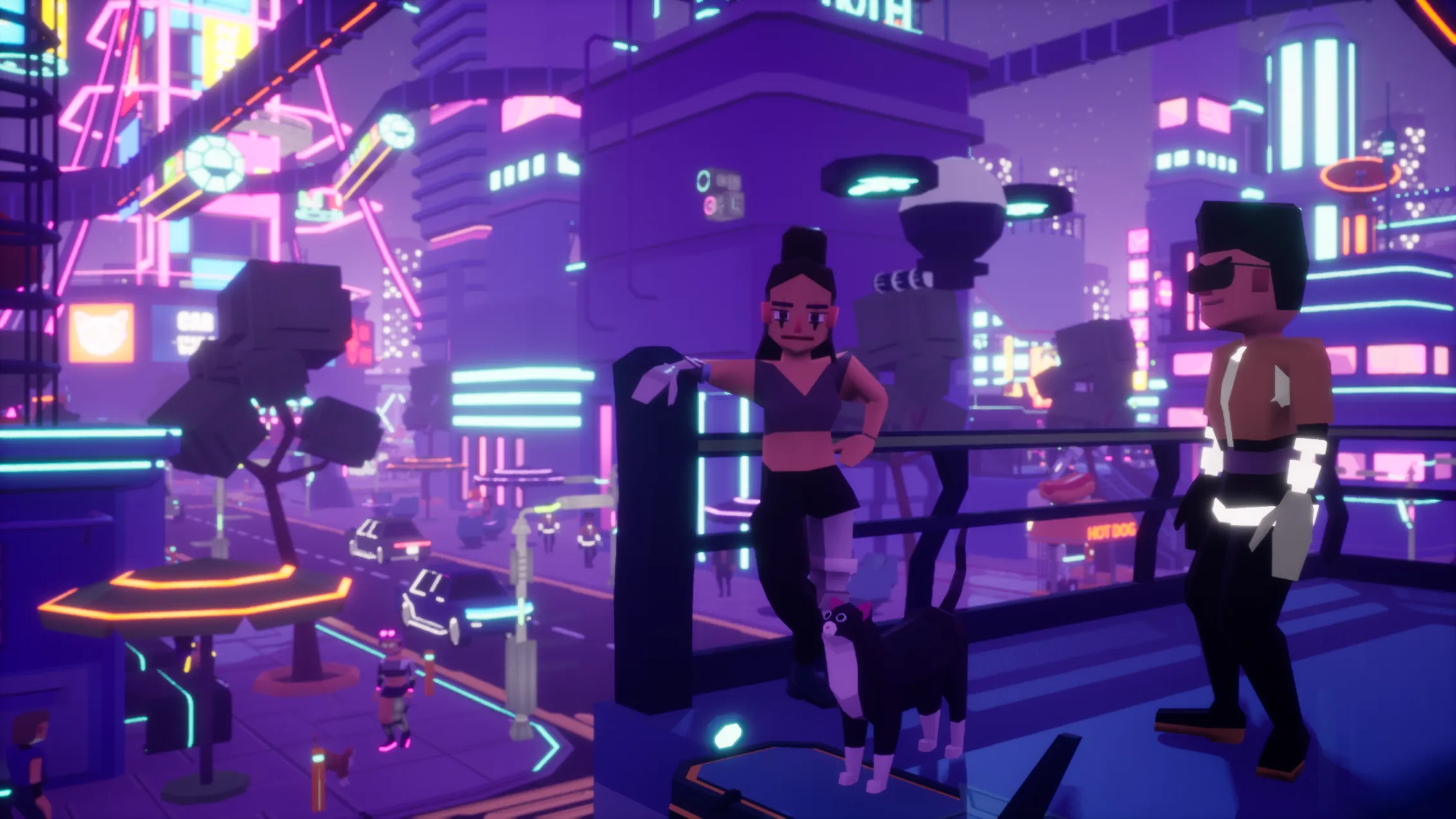 Stylized Lowpoly Cyberpunk City, image 7