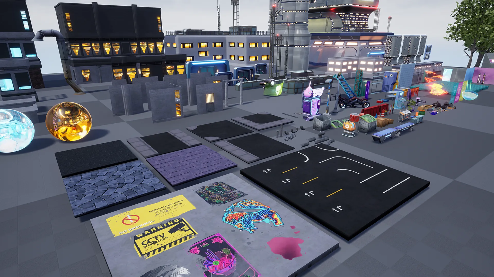 Stylized Cyberpunk Street, image 14