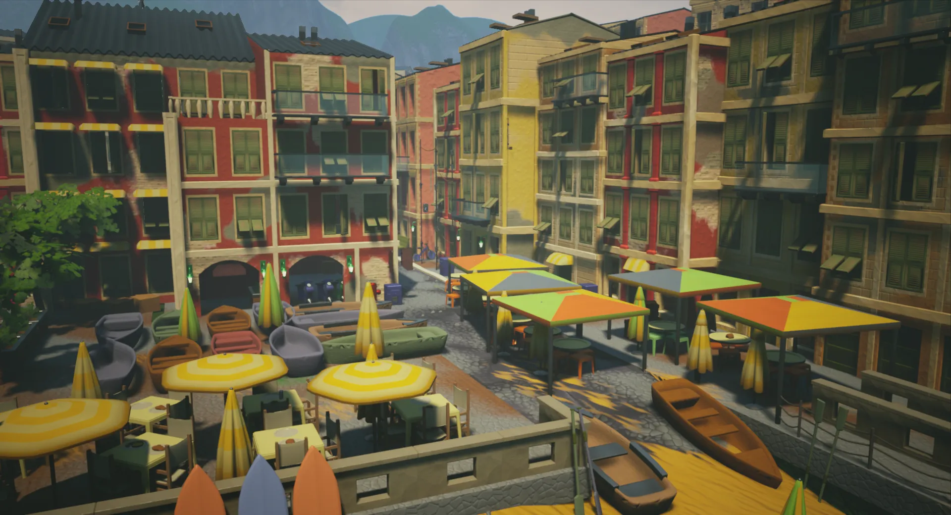 Stylized Tuscany Seaside City, image 6